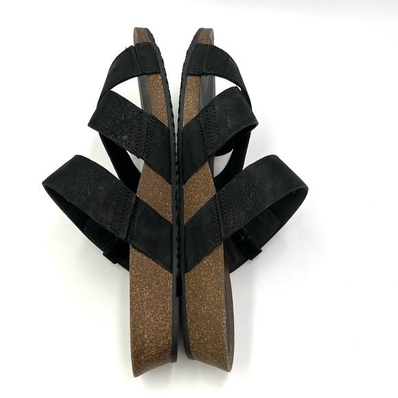 Teva Women's Mahonia Black Leather Slip On Slides Sandals Shoes Size 10.5 - Picture 9 of 13